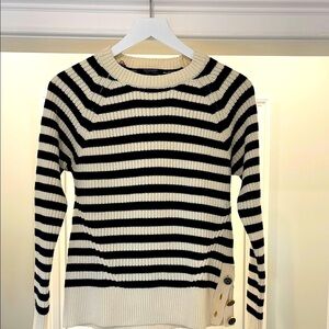 Scott & Soda: Striped Black and White Sweater size small